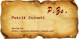 Petrik Zsinett névjegykártya